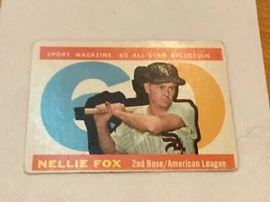 Tarjeta de béisbol Nellie Fox 1960 Topps #555 - número alto - EX - desgaste en la esquina - Imagen 1 de 2