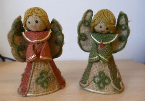 Weihnachtsengel Jute Rupfen 60er 70er Jahre Handarbeit 15 cm - Bild 1 von 6