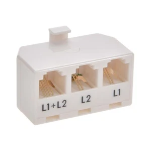 3 Way RJ11 Male to 3-Female Telephone Phone Line Splitter Adapter 6P4C White - Picture 1 of 5