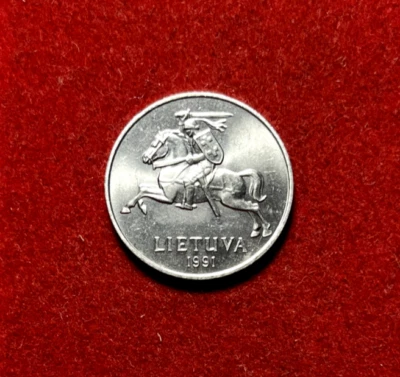 Lithuania 1991 2 Centai UNC Aluminum Coin KM#86 T4088 - Image 1 of 2