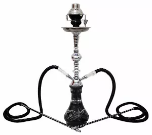 2- Hose Smoking style Shisha Black Laser pipe Hookah set wholesale +Windcover bl - Picture 1 of 7