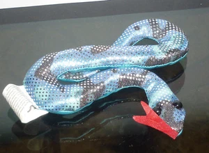 ANIMALE SABBIA SERPENTE boa BLU giocattolo antistress peluche pupazzo morbido - Foto 1 di 1