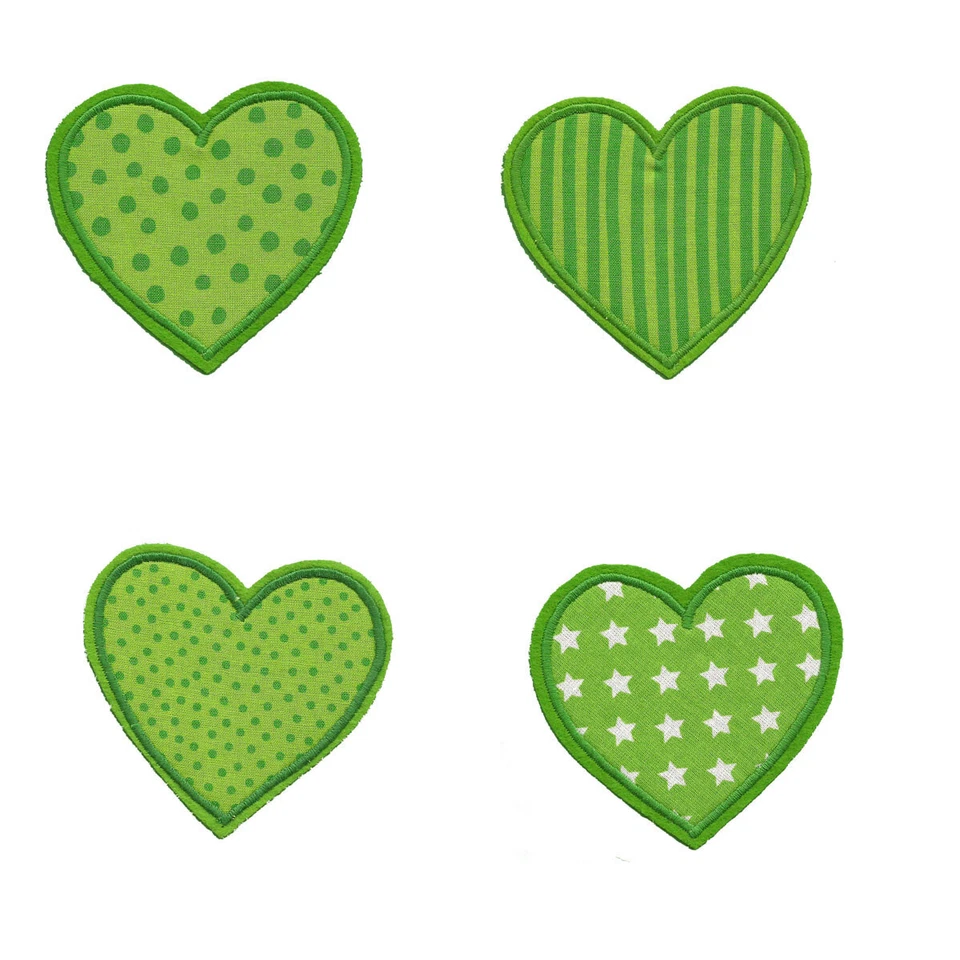 CAROLASFEENLAND HANDARBEIT Herz zum Aufbügeln 1 Aufnäher #05 GG # NEU Applikation Herzchen Flicken