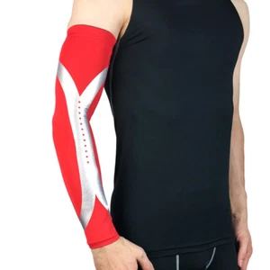 Sports Arm Guard Protective Gear Silver Reflective Design Basketball Sports - Picture 1 of 13