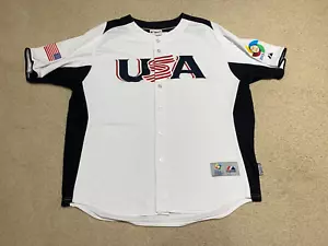 Mens 2013 World Baseball Classic Jersey USA Jersey Majestic Button Up Sz 2X - Picture 1 of 9