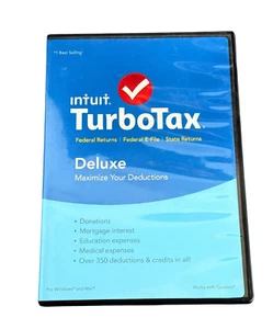 Turbotax Deluxe 2015 Federal & State Returns + Federal E-File for Windows & MAC - Picture 1 of 2