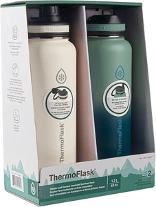 2x ThermoFlask Double Wall Vacuum Insulated Stainless Steel Bottle 1.2L/40oz - Picture 1 of 9