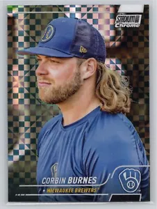 2022 Stadium Club Chrome #129 Corbin Burnes X-Fractor Milwaukee Brewers - Foto 1 di 2