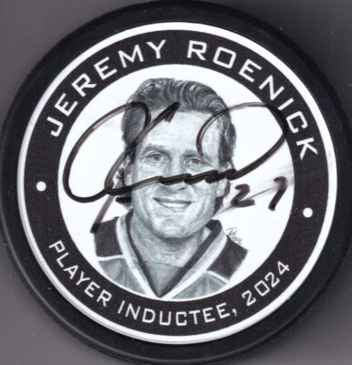 BECKETT JEREMY ROENICK SIGNED HOCKEY HALL OF FAME EXCLUSIVE PUCK BN70035 - Image 1 of 2