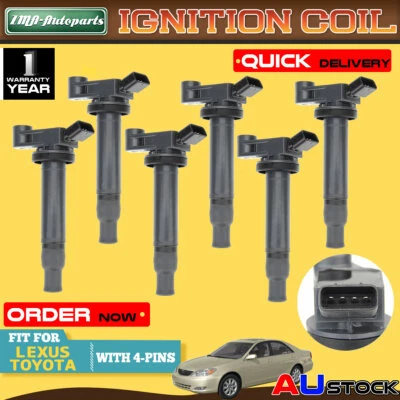 6x Ignition Coils For Toyota Alphard MNH10 Harrier MNH15W Lexus RX MCU15 ES 3.0L - image 1 of 4