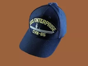 USS ENTERPRISE CVN-65 NAVY SHIP HAT U.S MILITARY OFFICIAL BALL CAP U.S.A MADE - Picture 1 of 6