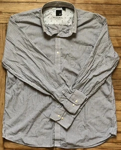 JF J.Ferrar MENs XXL 18-18.5 Modern Fit 100% Cotton Button Down Shirt LS - Picture 1 of 6