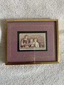 Vintage Framed Postage Stamp-Honoring Teachers- - Picture 1 of 4