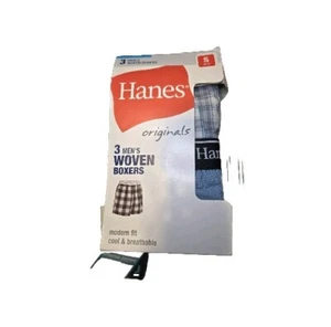 NEW Hanes Originals Men's Woven Boxers 3XL, 2XL, SM Fit Cool & Breathable-3 Pack - Picture 1 of 3