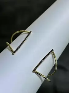 Yellow Gold Sterling Silver Brown Sapphire Double Halo Stack Bangle Bracelet 7"L - Picture 1 of 12