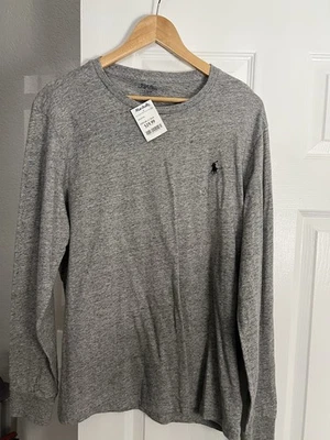 Camisa Polo Ralph Lauren Manga Larga Hombre Grande Calce Ajustado Gris Foto 1 de 4