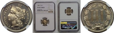 1885 Nickel Three Cent   NGC PF-66 Cameo - Image 1 of 3