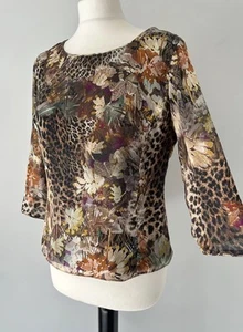Caroline Charles 100% Silk Boat Neck Zip Back Blouse Shirt Top 14 (XS S 10 12) - Picture 1 of 24