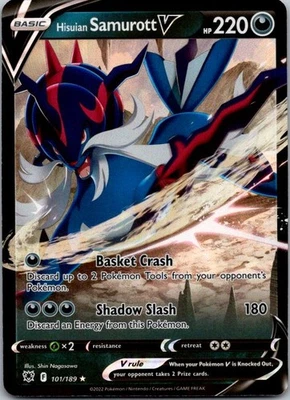 Hisuian Samurott V Ultra Rare SWSH10: Astral Radiance 101/189 NM - Image 1 of 2