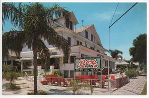 Insegna Rex Hotel San Pietroburgo FL cartolina pubblicitaria vintage cromata non spedita - Foto 1 di 2