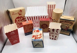 Vtg Lot of Popcorn Boxes Containers Cardboard & Plastic Movie Memorabilia - Picture 1 of 4