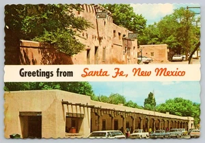 Cartolina ricordo vintage Saluti da Sante Fe New Mexico 4x6 come nuova doppia vista - Foto 1 di 2