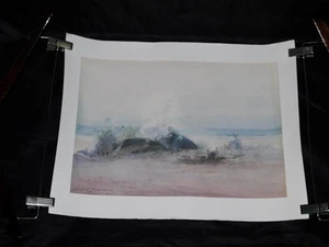Sydney Laurence Boat At Shore Dingy Rowboat Fisherman Man Art Print Unsigned - Picture 1 of 9