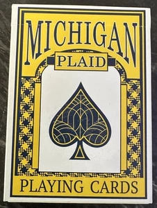 Michigan Plaid Playing Cards Ultra Rare Limited Edition Penguin Magic Wolverines - Picture 1 of 9