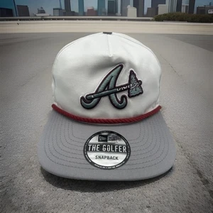 Atlanta Braves Hat New Era "The Golfer" Optic White Snapback Golf Cap PHC H111 - Picture 1 of 9