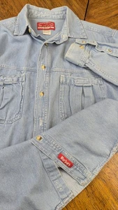 Marlboro Country Store Denim Overshirt SMALL Chambray Vintage Button Up Pocket - Bild 1 von 15