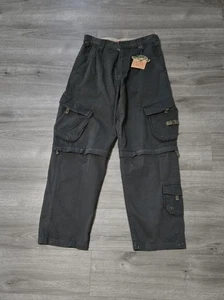 Sacred Earth Vintage grün Outdoor Cargo Hose Reißverschluss wandelbare Shorts Herren 30X32 - Bild 1 von 13