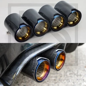 4 x BMW MP punta de escape de fibra de carbono azul quemado M2 M3 M4 M5 F87 F80 F82 F83 F10 - Imagen 1 de 6