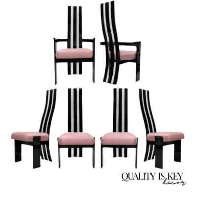 Mid Century Modern Black Lucite Sculptural Dining Chairs by Hill Mfg - Set of 6 - Image 1 of 4