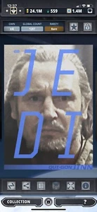Topps Star Wars Digital Card Trader Blue Jedi Base Qui-Gon Jinn Insert Award - Picture 1 of 1