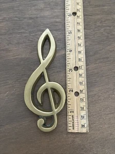 Vintage 5” Solid Brass Treble Clef Music Paper Weight - Picture 1 of 4