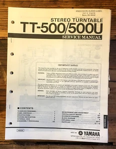Yamaha TT-500 TT-500U Record Player / Turntable Service Manual *Original* - Picture 1 of 1