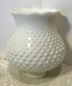 Vintage White Milk Glass Hobnail Lamp Sconce Shade Globe Fitter - Picture 1 of 4