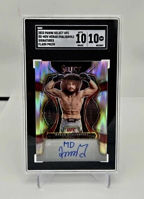 2023 Select UFC Merab Dvalishvili Signatures Flash Prizm #SG-MDV SGC 10/10 - Image 1 of 2