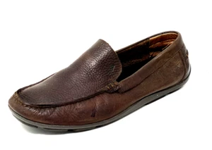 Tommy Bahama Naples Driver Venetian Brown Soft Pebble Leather Loafers Mens 9.5 M - Picture 1 of 9