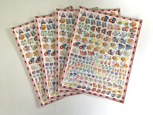 Lot of 4 Sheets Kathy Davis Flower Alphabet Clear Stickers Letters Numbers - Picture 1 of 3