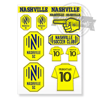 Nashville SC MLS Soccer Football A4 Printed Vinyl Decal Sticker High Quality Kit - Image 1 of 4