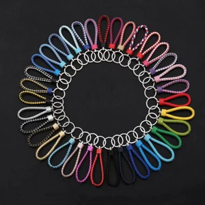 Handgefertigter Leder Schlüsselanhänger | Seilband Schlüsselring mit Schlüsselanhänger, Unisex Design - Bild 1 von 47