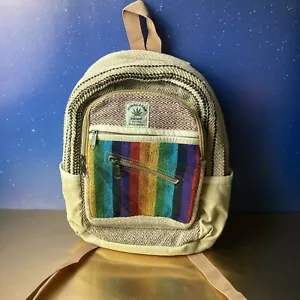 Himalayan~100% Pure Hemp~THC Free~Multi Color Backpack~Made in Nepal~Authentic - Picture 1 of 12