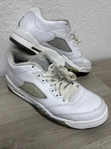 Air Jordan 5 Retro Low 819172-122 White/Black-Wolf Grey Youth's Sneakers Shoe 9Y - Picture 1 of 22