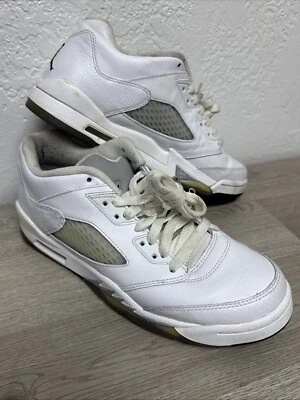 Air Jordan 5 Retro Low 819172-122 White/Black-Wolf Grey Youth's Sneakers Shoe 9Y - Image 1 of 4