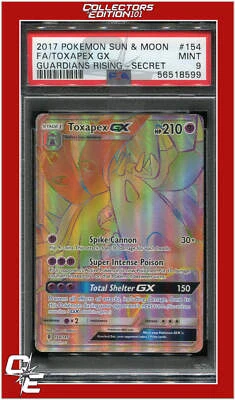 Guardians Rising 154 Full Art Toxapex GX Secret PSA 9 - Image 1 of 2