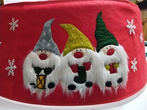 Christmas Tree Collar Gnomes Holiday Tree Skirt Red Base Decorations Classic - Picture 1 of 20