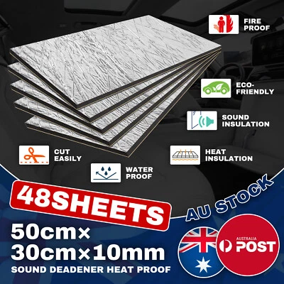 48Sheet Self-adhesive Sound Deadener Heat Shield Insulation Deadening Foam Mat - image 1 of 4