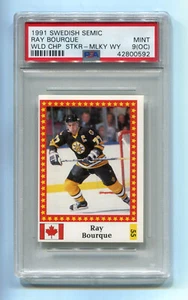 1991 Swedish Semic Milky Way Stickers 55 Ray Bourque PSA 9 OC Mint Pop 1, 1Highr - Picture 1 of 2