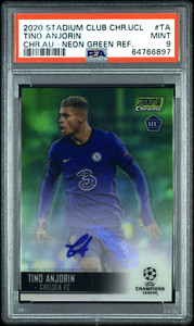 2020-21 Stadium Club Chrome UEFA TINO ANJORIN GREEN RC AUTO /99 Chelsea PSA 9